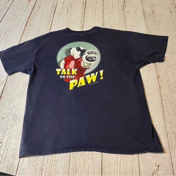 Vntg Big Dog "Talk to the Paw" Hanes Tagless Navy Short Sleeve T-Shirt 2XL XXL - Picture 3 of 11